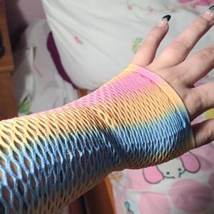 Rainbow sleeveless gloves